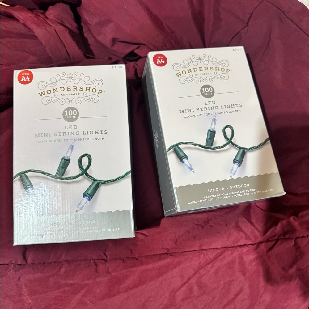 Wondershop Mini LED String Lights - Cool White Bulbs, Green Cord